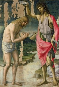 معمودية المسيح (درجة الحرارة على اللوحة) بواسطة Lorenzo d Alessandro da Severino II